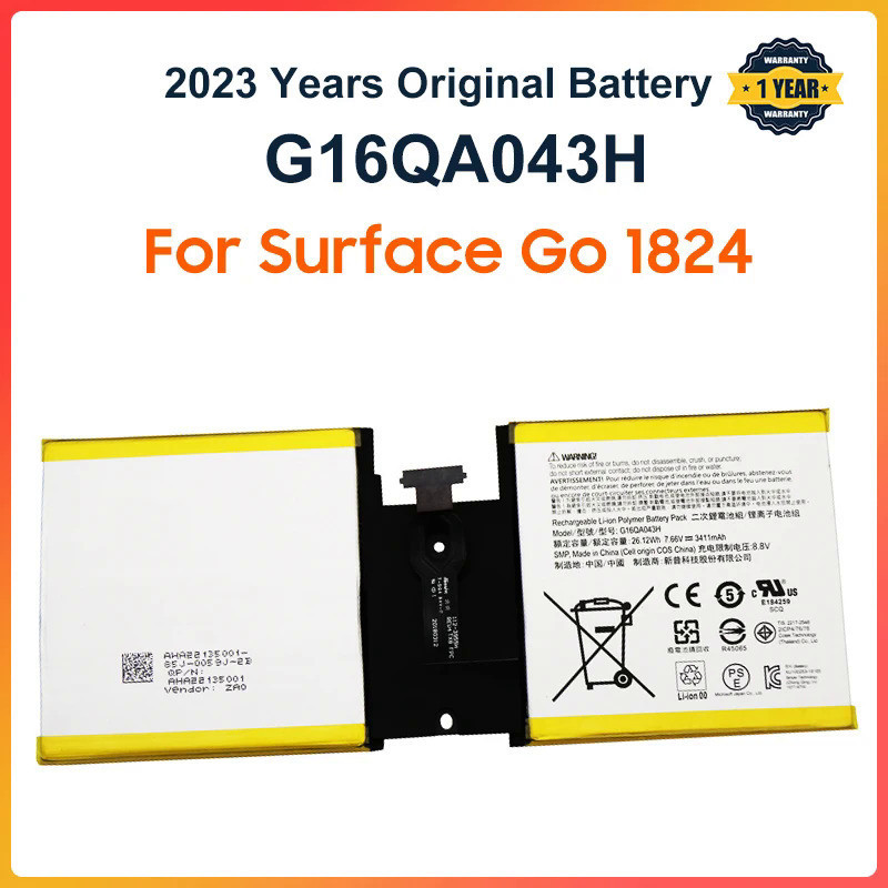 แบตเตอรี่แล็ปท็อป G16QA043H สำหรับ Microsoft Surface Go 1824 4415Y แท็บเล็ตพีซี2ICP4/76/76 7.66V 26.