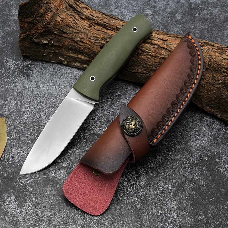 High quality G10 handle fixed 8cr13 steel blade survival outdoor camping fixed blade hunting knife w
