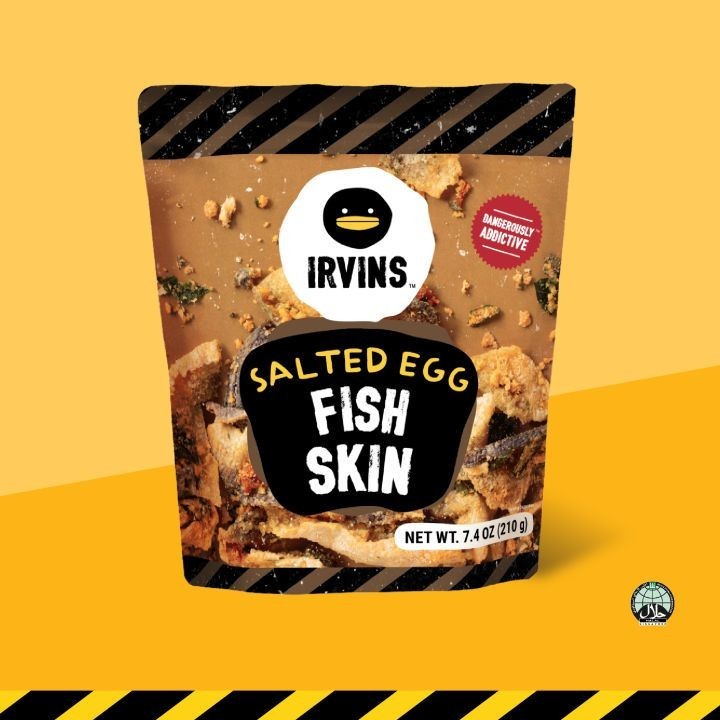 IRVINS หนังปลาทอดกรอบเคลือบไข่เค็ม (Salted Egg Fish Skin) ขนาด 210 g