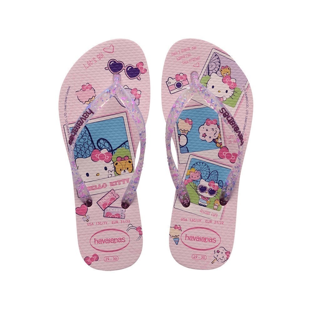 HAVAIANAS รองเท้าแตะเด็ก Kids Slim Hello Kitty Flip Flop BALLET ROSE 41457480076K_S3PIXX