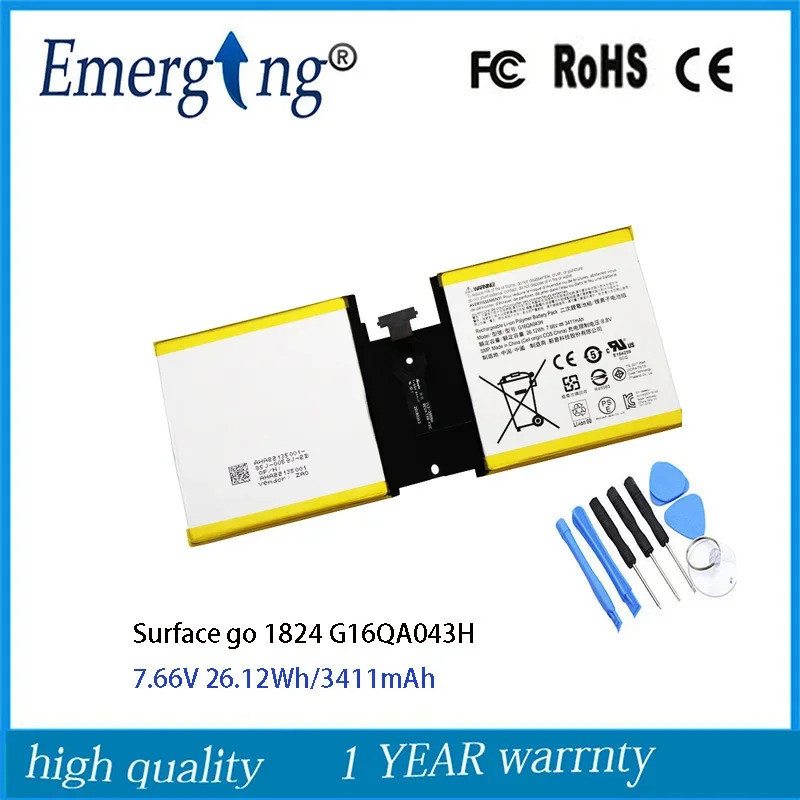 7.66โวลต์26.12Wh ใหม่เดิม G16QA043H แล็ปท็อปแบตเตอรี่สำหรับ Microsoft Surface Go 10 "แท็บเล็ต1824ปกห