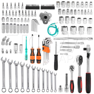 InnTech King Tools ชุดเครื่องมือ ประแจ ชุดบล็อก 121 ชิ้น ขนาด 1/4 นิ้ว 3/8 นิ้ว 1/2 นิ้ว ชุดประแจ รุ่นDKT-121PCS
