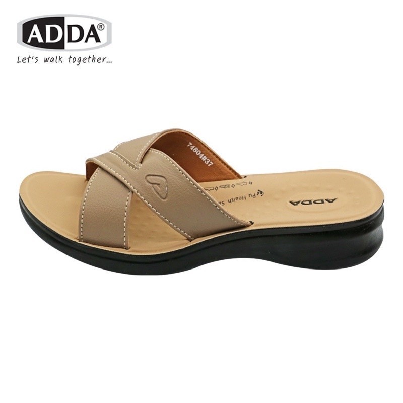 🔥ADDA 74804 รองเท้าแตะลำลอง รองเท้าผู้หญิง ทรง ใส่สบาย พื้นนุ่ม 35-40 สี ดำ แดง ครีม น้ำตาล Moontree