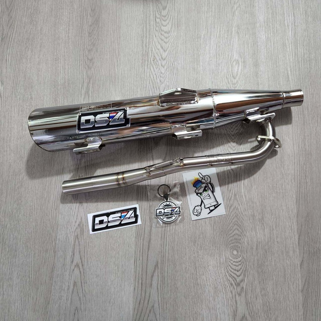 ท่อแดงสายสี่ DS4 ชุบ WAVE125S / WAVE125R / WAVEไฟเลี้ยวบังลม หมกเงียบ ปลายปิด มี มอก. ไส้แป๊บครึ่งตะแกรงครึ่ง คอ28ออก32