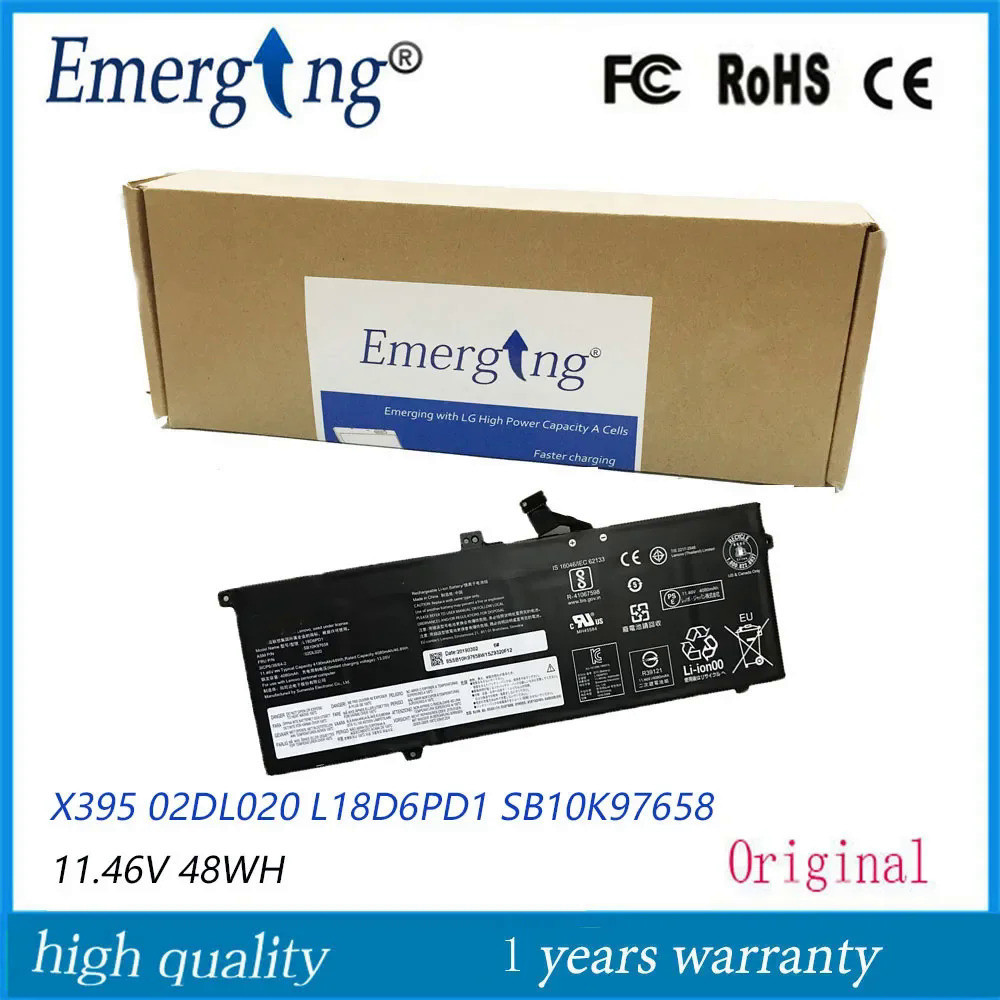11.46V L18C6PD1 L18L6PD1 L18M6PD1แบตเตอรี่แล็ปท็อปสำหรับ Lenovo ThinkPad X390 X395 L18D6PD1