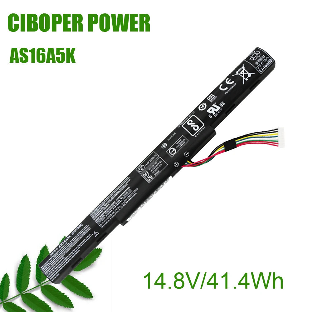 CP แบตเตอรี่แล็ปท็อป AS16A5K 41.4Wh AS16A7K AS16A8K สำหรับ Aspire E15 523G 553G 575G 774G E5-575-59Q