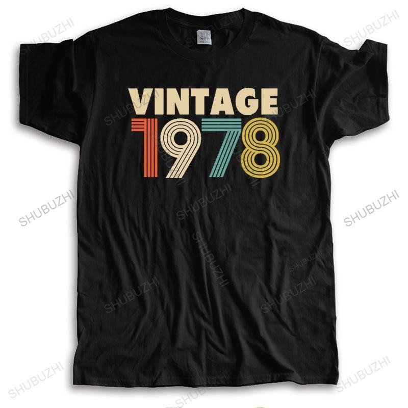 【COD】Men T-Shirt Tshirts Vintage 1978 Fashion 44th Birthday Gift T 70s Custom Printed T Shirt Mens P