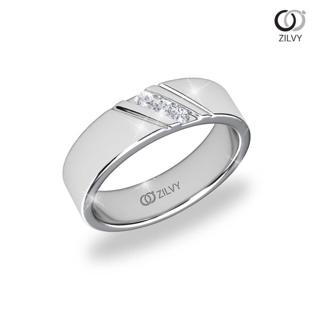 ZILVY  – แหวนชายเพชรน้ำร้อย 0.09 กะรัต (BR091)