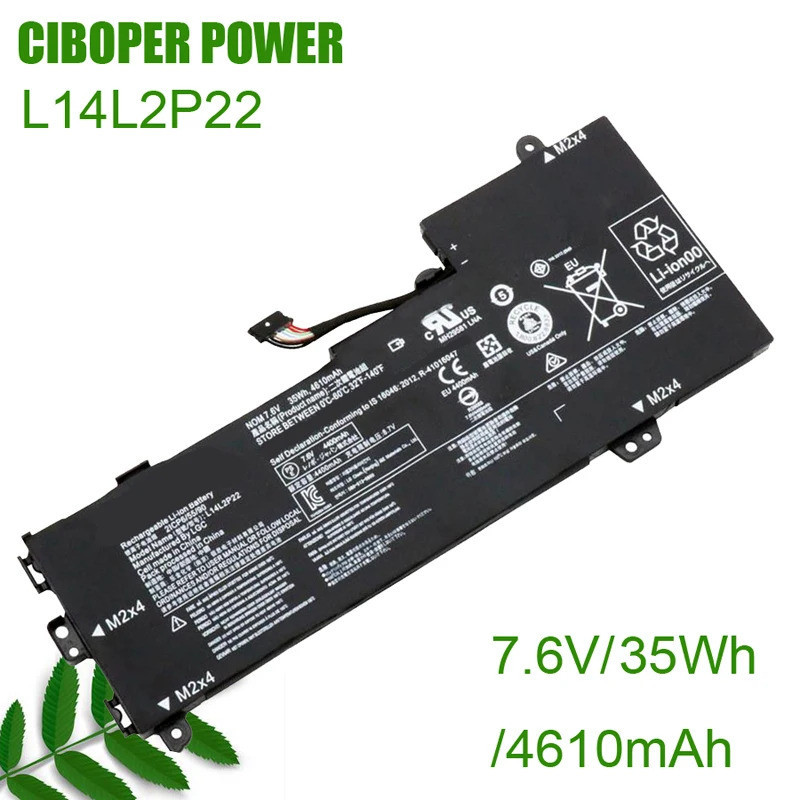 CP แบตเตอรี่แล็ปท็อปใหม่ L14S2P22 L14M2P24 L14M2P23 L14L2P22 7.6V /Appro/4610MAH สำหรับ IdeaPad 35WH