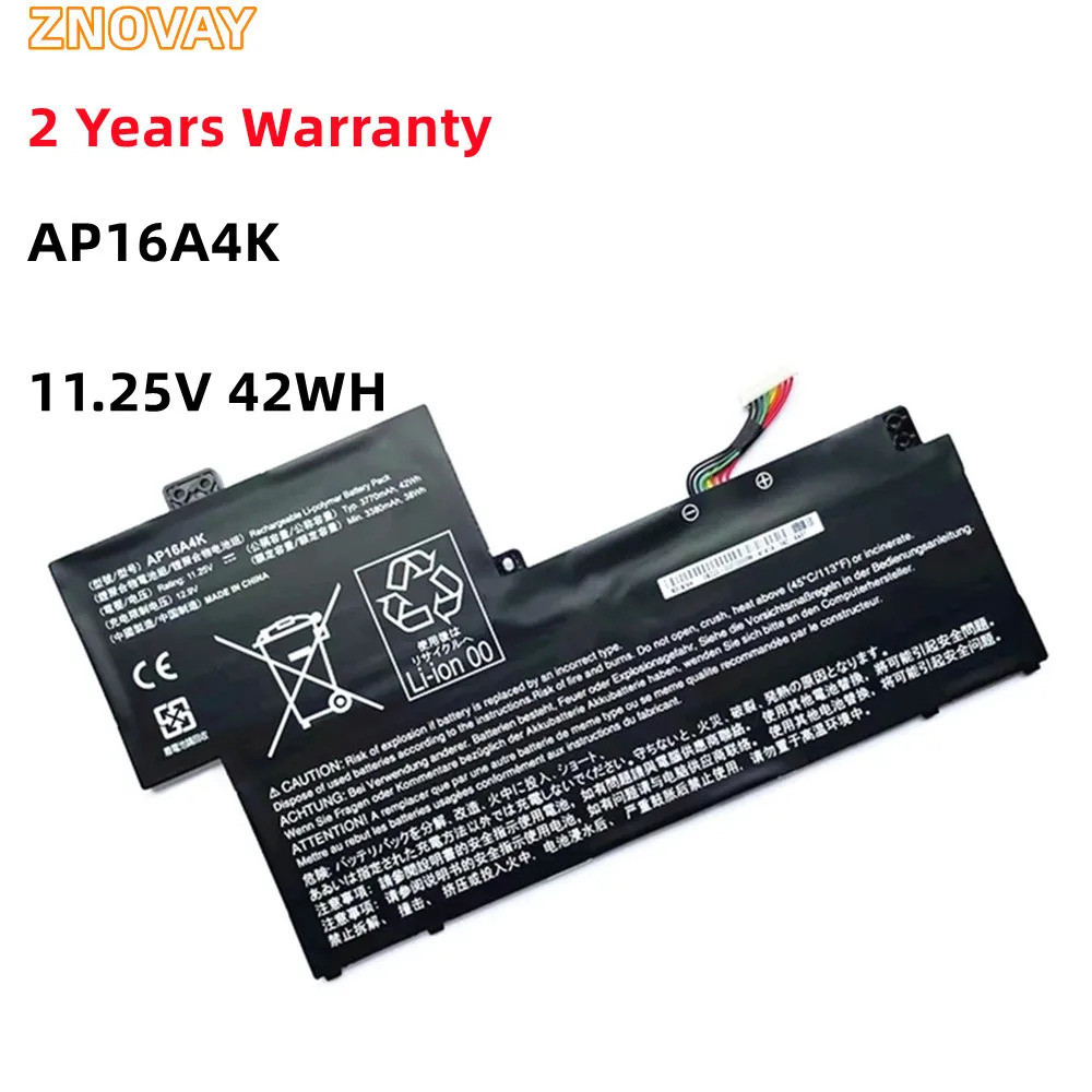 ZNOVAY AP16A4K 11.25V 42WH 3770MAh แบตเตอรี่แล็ปท็อปสำหรับ Acer Swift 1 SF113-31 N17P2 N16Q9