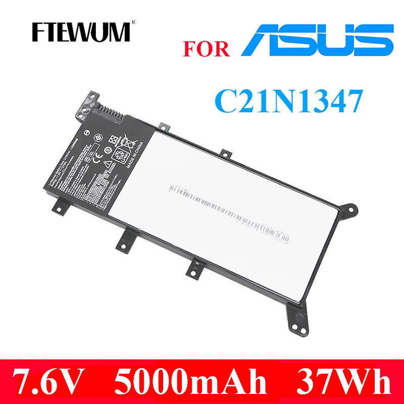 FTEWUM แบตเตอรี่แล็ปท็อป2เซลล์ C21N1347 7.6V 5000MAh 37Wh สำหรับ ASUS X555 X555L X555LA 2ICP4 X555LN