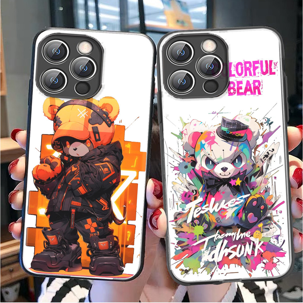 Bear เปลือกแก้ว สำหรับ OPPO F9 F7 F5 F15 F11 F19 F17 RENO 8 7Z 7PRO 7 6Z 6 5F 5 4F 4 2F 2Z  Realme V