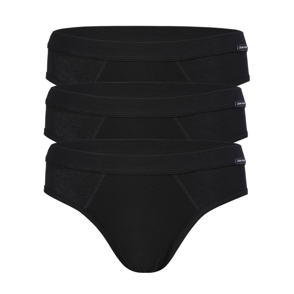 John Henry Underwear Cotton Rib กางเกงชั้นในผู้ชาย ทรงบรี๊ฟ รุ่น JU JU29003 สีดำ แพ็ค3