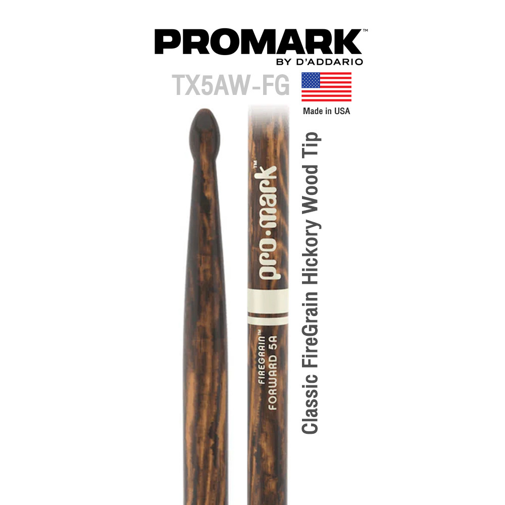Promark™ ไม้กลอง FireGrain™  5A ระดับมืออาชีพ สุดทนทาน รุ่น TX5AW-FG ** Designed & Made in USA **