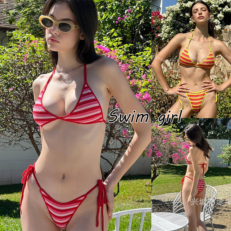 swim girlบิกินี่ เซ็ต2ชิ้น sexy bikini ผูกคอ เปิดหลัง ผูกเอว รุ่นใหม่