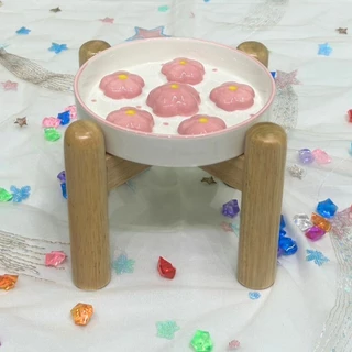 ชามกันกินมูมมาม ชะลอการกิน ลายดอกไม้ ชามเซรามิค แมว หมา สุนัข 16.3cm Bowl ฐานขายแยก