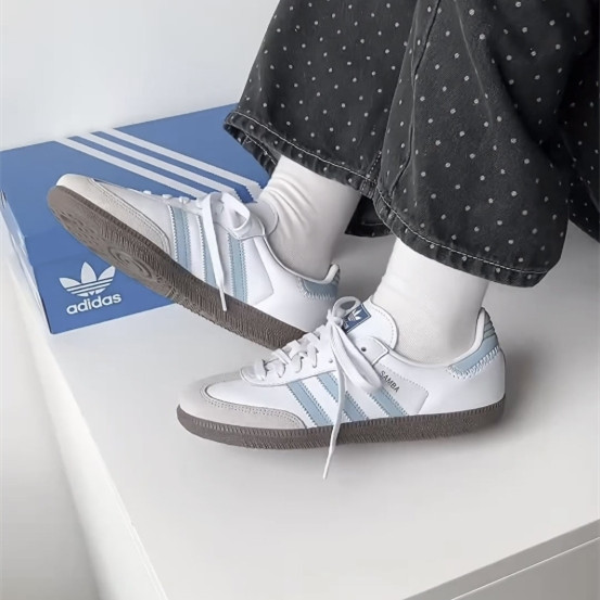 adidas originals SAMBA OG White Blue ของแท้ 100 %