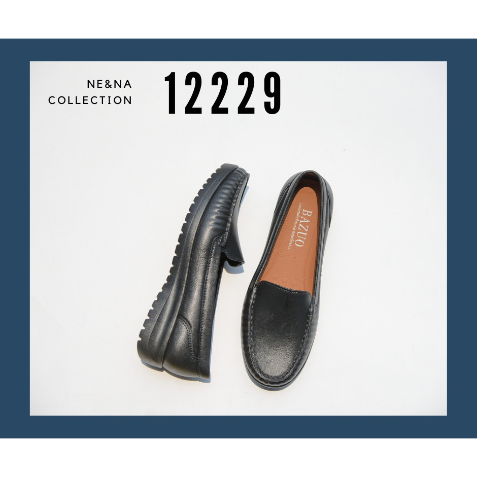 รองเท้าเเฟชั่นผู้หญิงเเบบส้นเเบน Slip on หุ้มส้นเท้า No. 12229 NE&NA Collection Shoes