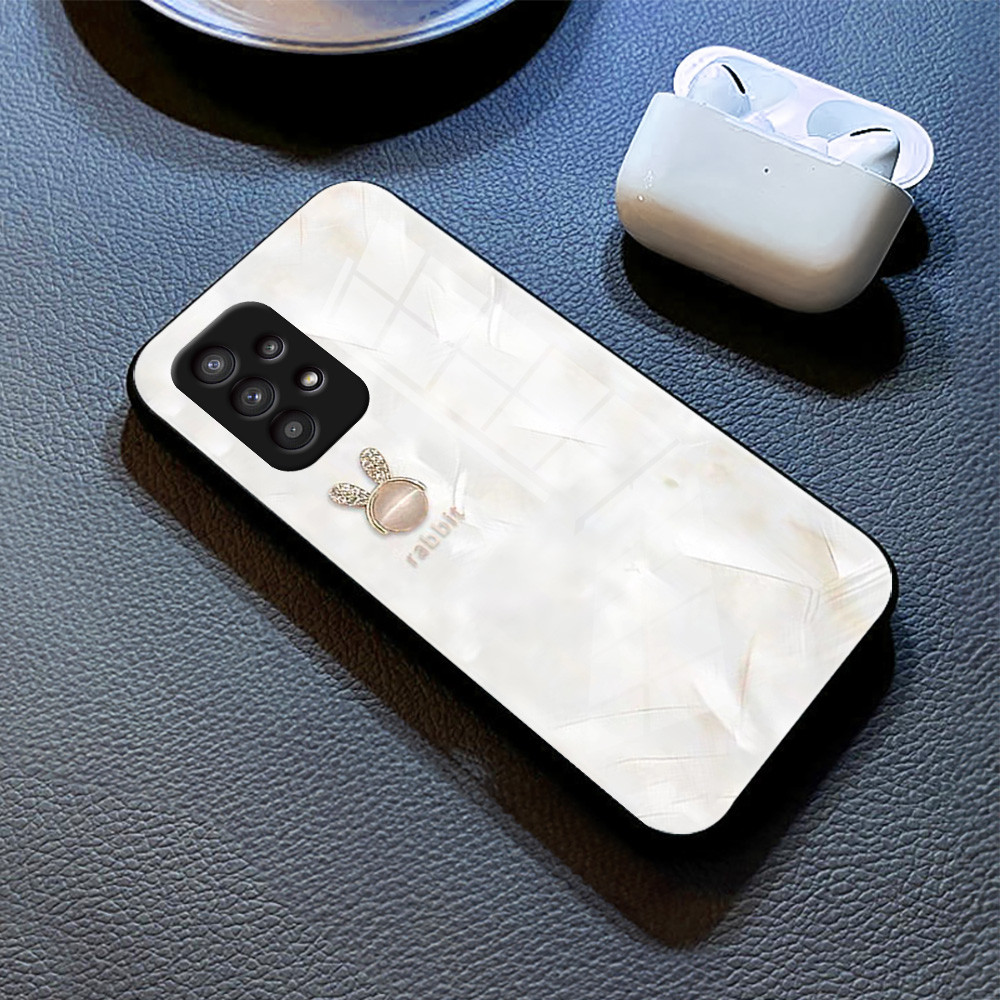 กระต่ายโลหะ เคส กระจก Samsung a73 a71 a7 2018 a53 a52s a51 a50s a50 a42 a33 a32 a31 a30s a23 a22 a21s a20s a20 h3f1890