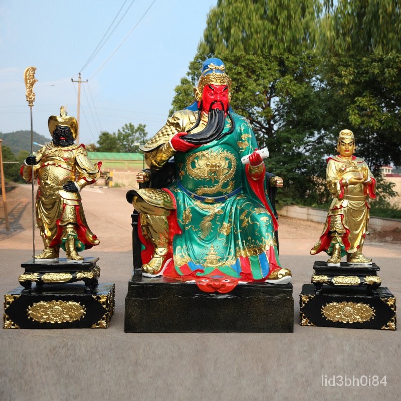 เครื่องประดับ Guan Gong ในวัด Zhao Cai Guan Gong Statue Guan Gong Statue Guan Yu Wu เทพเจ้าแห่งความม