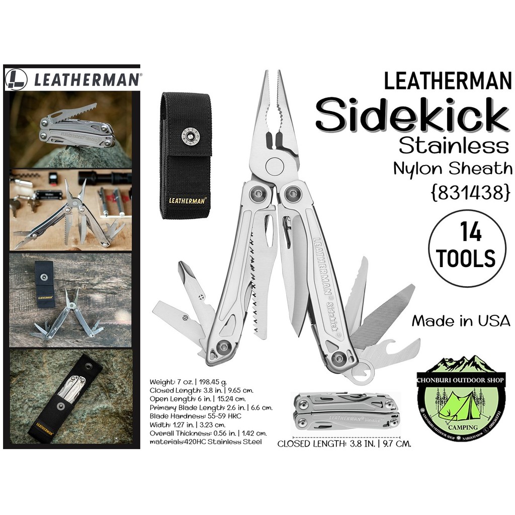 Leatherman SIDEKICK Stainless Nylon Sheath# 14 Tools{831438}