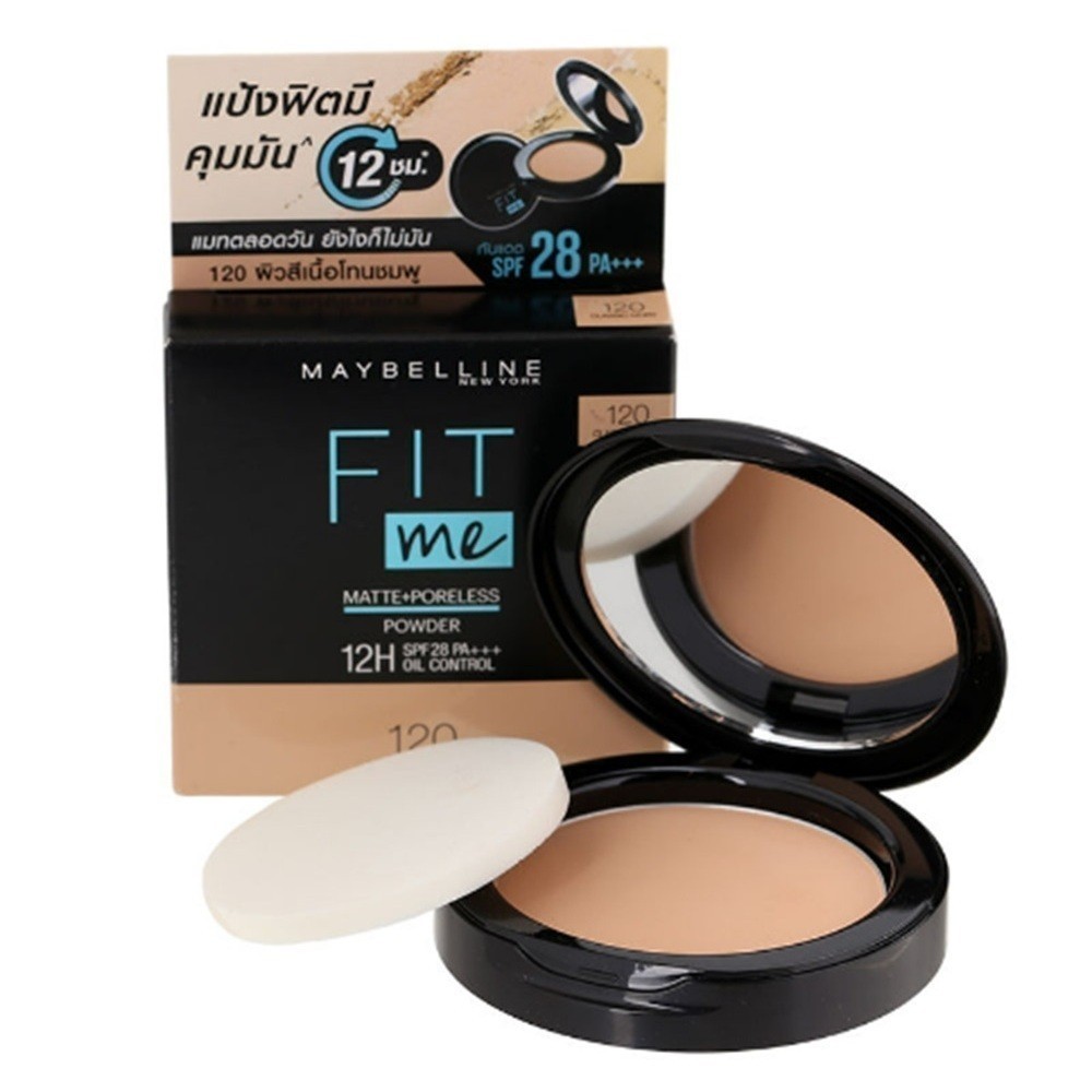 Maybelline เมย์เบลลีน นิวยอร์ก แป้งคุมมัน ฟิต มี แมท แอนด์ พอร์เลส สี 120 6 ก.