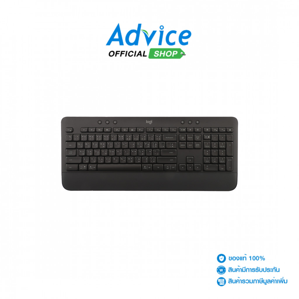 LOGITECH BLUETOOTH MULTI-DEVICE KEYBOARD (คีย์บอร์ด) K650 BLACK - A0157992