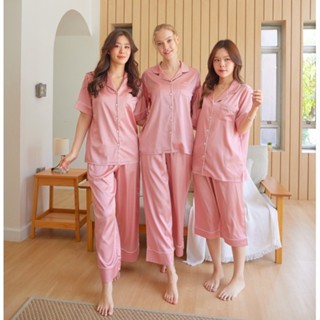 ชุดนอน Muslin pajamas [ โค้ด MUSSEP130 ลด 130 ฿] ชุดนอน  ซาติน Silk Satin ผ้านุ่มลื่น ใส่สบาย ( รุ่น T930,P930,L930)