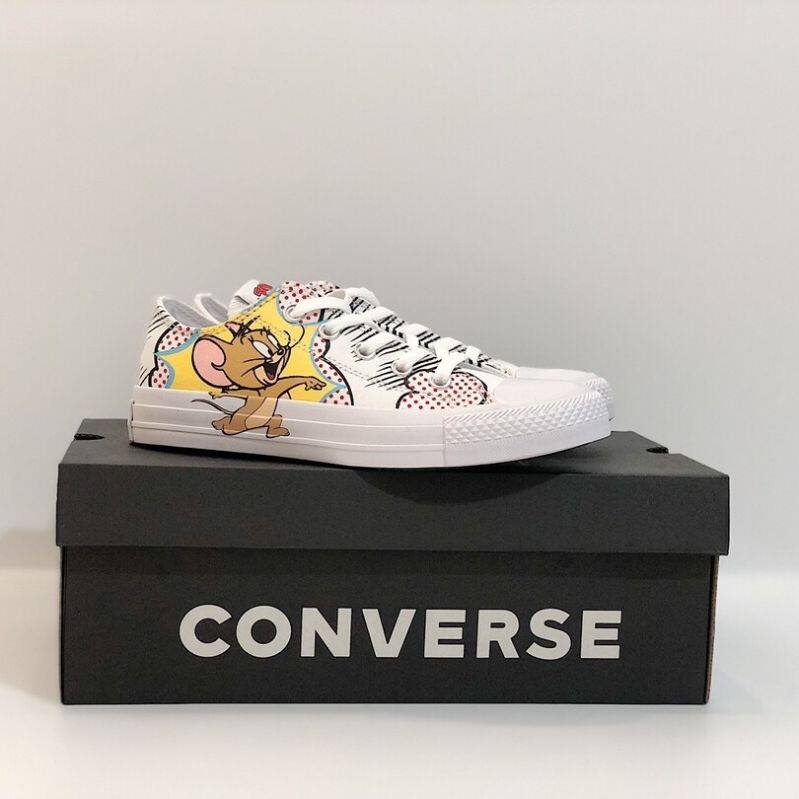 ♛SPECIAL PRICE GENUINE CONVERSE CHUCK TAYLOR ALL STAR TOM &amp; JERRY UNISEX SPORTS SHOES 165732C WARRANTY 5 YEARS
