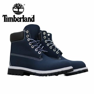 Timberland Nubuck รองเท้าบูทหนัง ข้อสูง สีน้ําเงินเข้ม กันความเมื่อยล้า เหมาะกับใส่กลางแจ้ง สไตล์คลาสสิก ไซซ์ 40-46