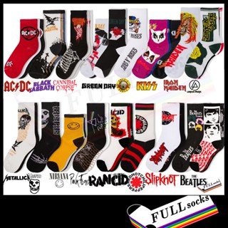 ถุงเท้า ลาย วง​ดนตรี วงร็อค ขนาด Free Size​ Bands socks_A1-A15