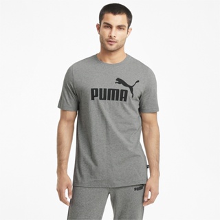 PUMA BASICS - เสื้อยืดผู้ชาย Essentials Logo สีเทา - APP - 58666603