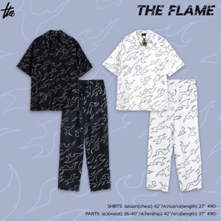 Urthe - ชุดเซ็ต เสื้อเชิ้ต กางเกงขายาว เอวยืด รุ่น THE FLAME SHIRT SET