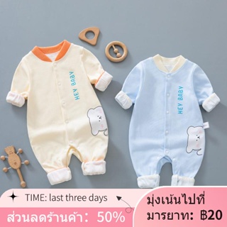 ❀∈ทารกแรกเกิดjumpsuitสองชั้นฤดูใบไม้ผลิและฤดูใบไม้ร่วงแขนยาวชายและหญิงทารกผ้าฝ้ายแท้ไม่มีกระดูกromperทารกและเด็กเล็กออกไ