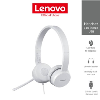 Lenovo 110 Stereo USB Headset (หูฟัง) - GXD1B67867 (Cloud Grey )