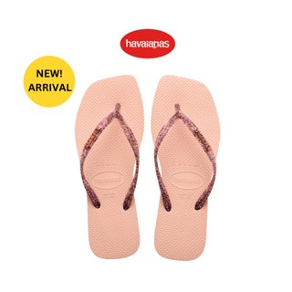 Havaianas รองเท้าผู้หญิง SLIM SQUARE LOGO METALLIC - BALLET ROSE  รุ่น 41482570076PIXX