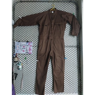 ชุดหมีช่าง SOWA Overall (เอว 36"~38") สีน้ำตาล L to XL ไม่มีรูขาด ไม่มีรอยเปื้อน