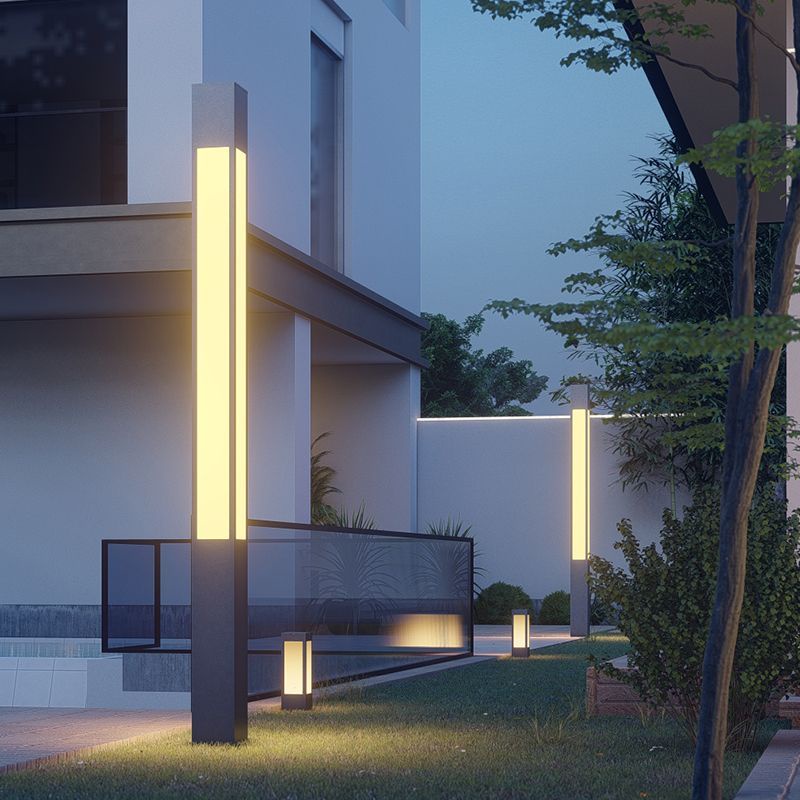 ♞▼◈เสาไฟภูมิทัศน์กลางแจ้ง LED ขับเคลื่อนชุมชนสวนวิลล่าสวนโคมไฟสวนที่เรียบง่ายโคมไฟสนามหญ้าโคมไฟลาน