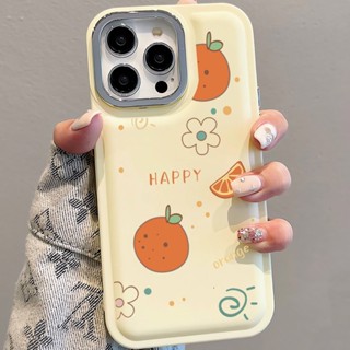 เคสโทรศัพท์มือถือ แบบนิ่ม ลายดอกไม้ สีส้ม สําหรับ iPhone 14Promax 13 12 11 7Plus X XR xsmax