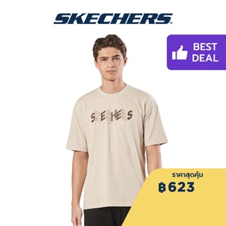 Skechers สเก็ตเชอร์ส เสื้อยืดแขนสั้นผู้ชาย Men Short Sleeve Tee - SL22Q4M292-01LU