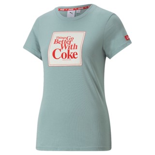 PUMA PRIME/SELECT - เสื้อยืดคอกลมผู้หญิง PUMA x COCA-COLA Graphic Tee สีเทา - APP - 53618698