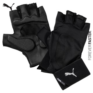 PUMA TRAINING - ถุงมือออกกำลังกายผู้ชาย Training Essential Premium Gloves สีดำ - ACC - 04146701