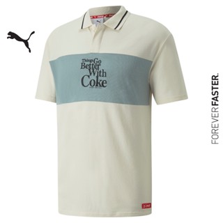 PUMA PRIME/SELECT - เสื้อเชิ้ตโปโลผู้ชาย PUMA x COCA-COLA สีขาว - APP - 53616097