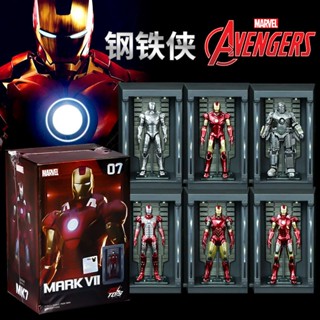 ﹍Marvel Avengers คอลเลกชันรูปเครื่องประดับของเล่น Spider Iron Man MK3 Gnaku พร้อมฐาน 5