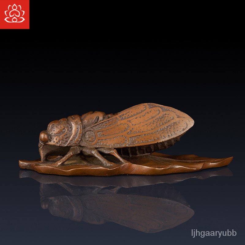 Red Copper Cicada Paper Weight Bamboo Cicada Make a Great Coup Crafts Home Living Room Decorations D