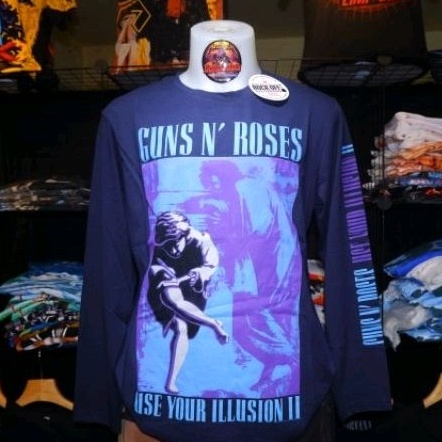 เสื้อวง Guns n'roses แขนยาว ราคา  มือ 1 ลิขสิทธิ์แท้ สีกรม