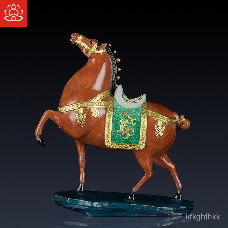 Pure Brass Win Instant Success Crafts Color Copper Horse Ornament Office Decor Horse Gift Home Brass