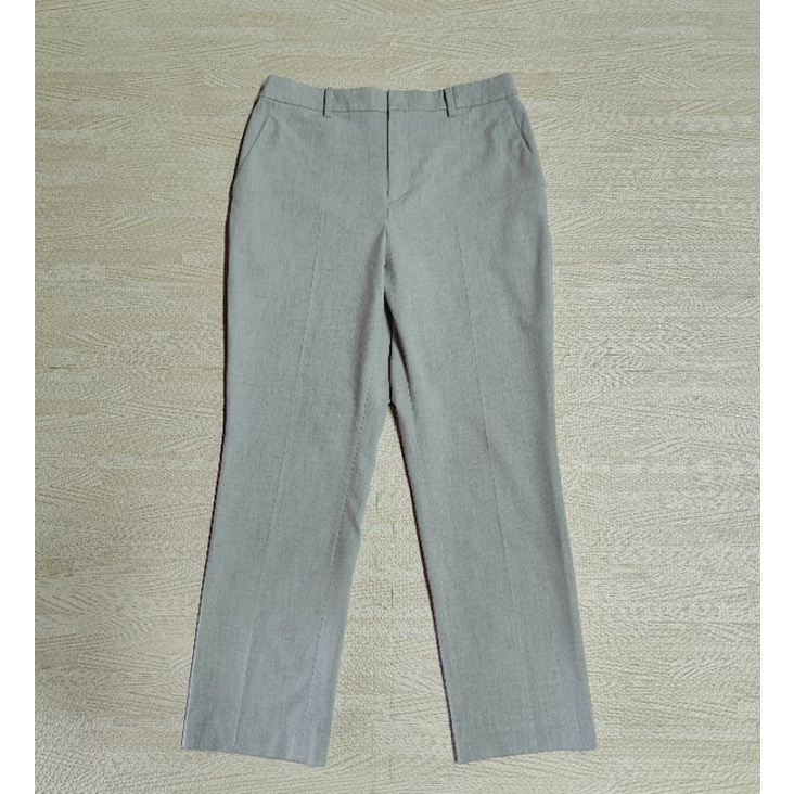 Uniqlo กางเกง Ezy 2 Way Smart Ankle Pants สีเทา (Light Grey) Size L หญิง มือ2