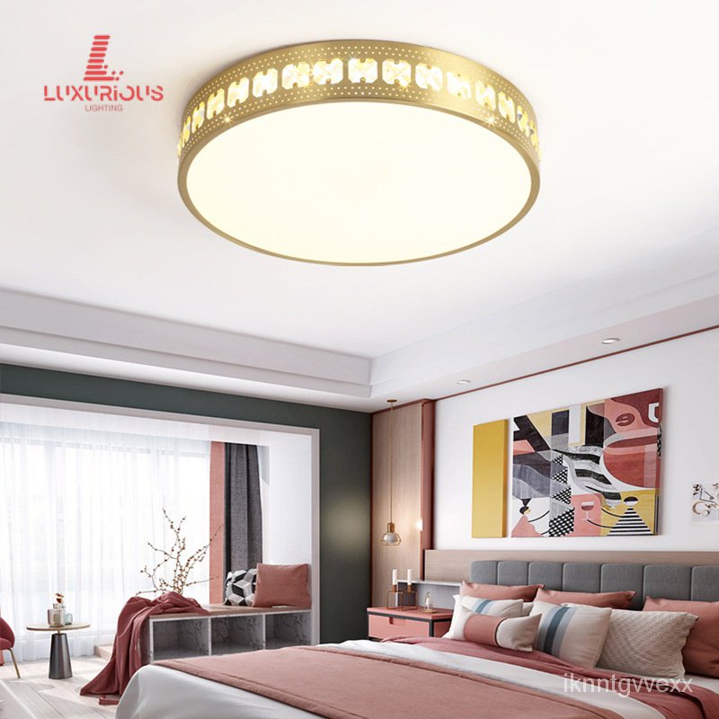 HIPost-Modern Light Luxury Ceiling Light Bedroom Study Balcony Aisle Ultra-ThinledSimple Nordic Copp
