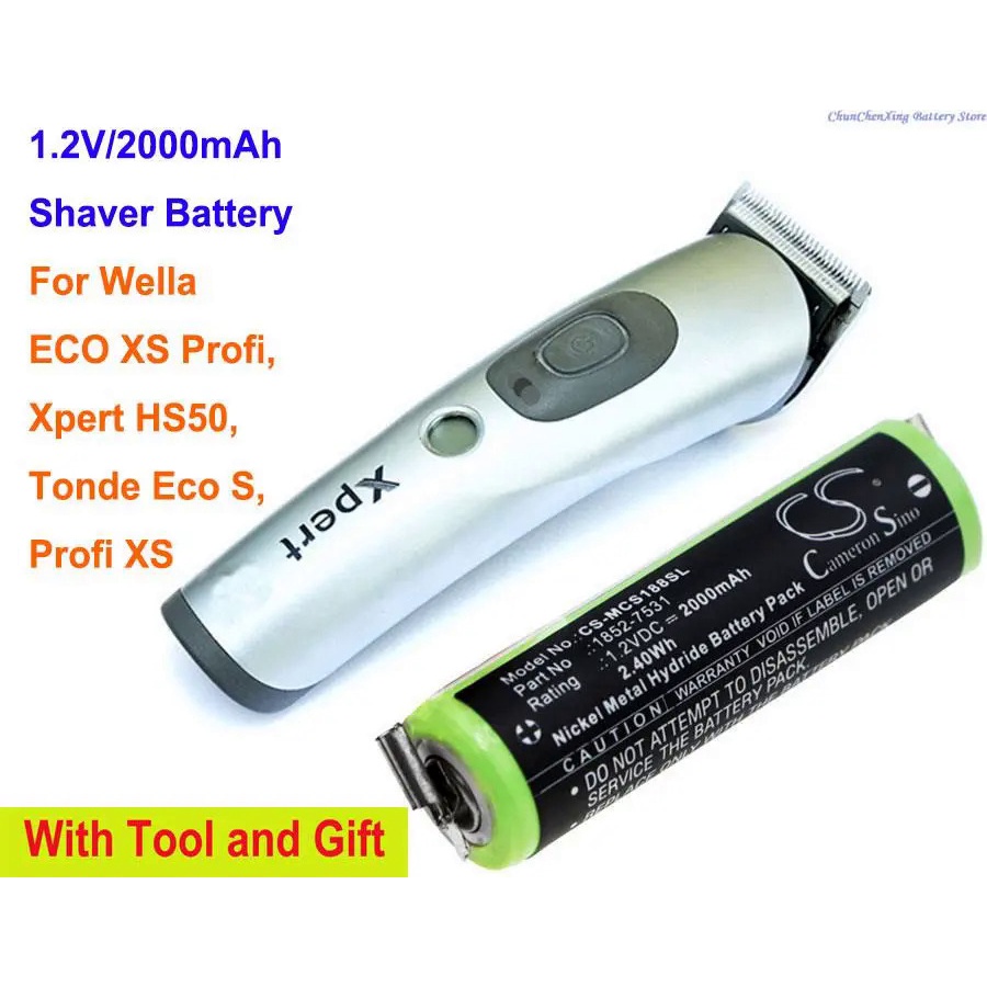 JYDJ OrangeYu 2000mAh Shaver Battery for Wella Xpert HS50, Tonde Eco S, Profi XS, ECO XS Profi